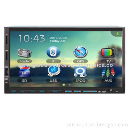 2-DIN car MP5 player with 7-inch screen